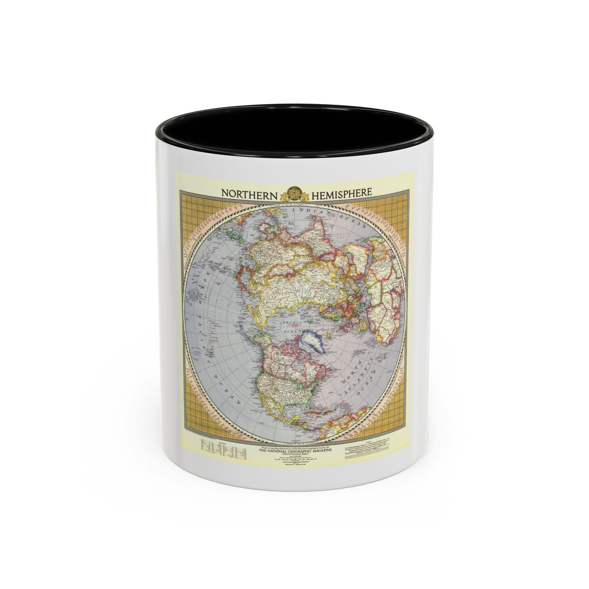 Northern Hemisphere (1946) (Map) Accent Coffee Mug