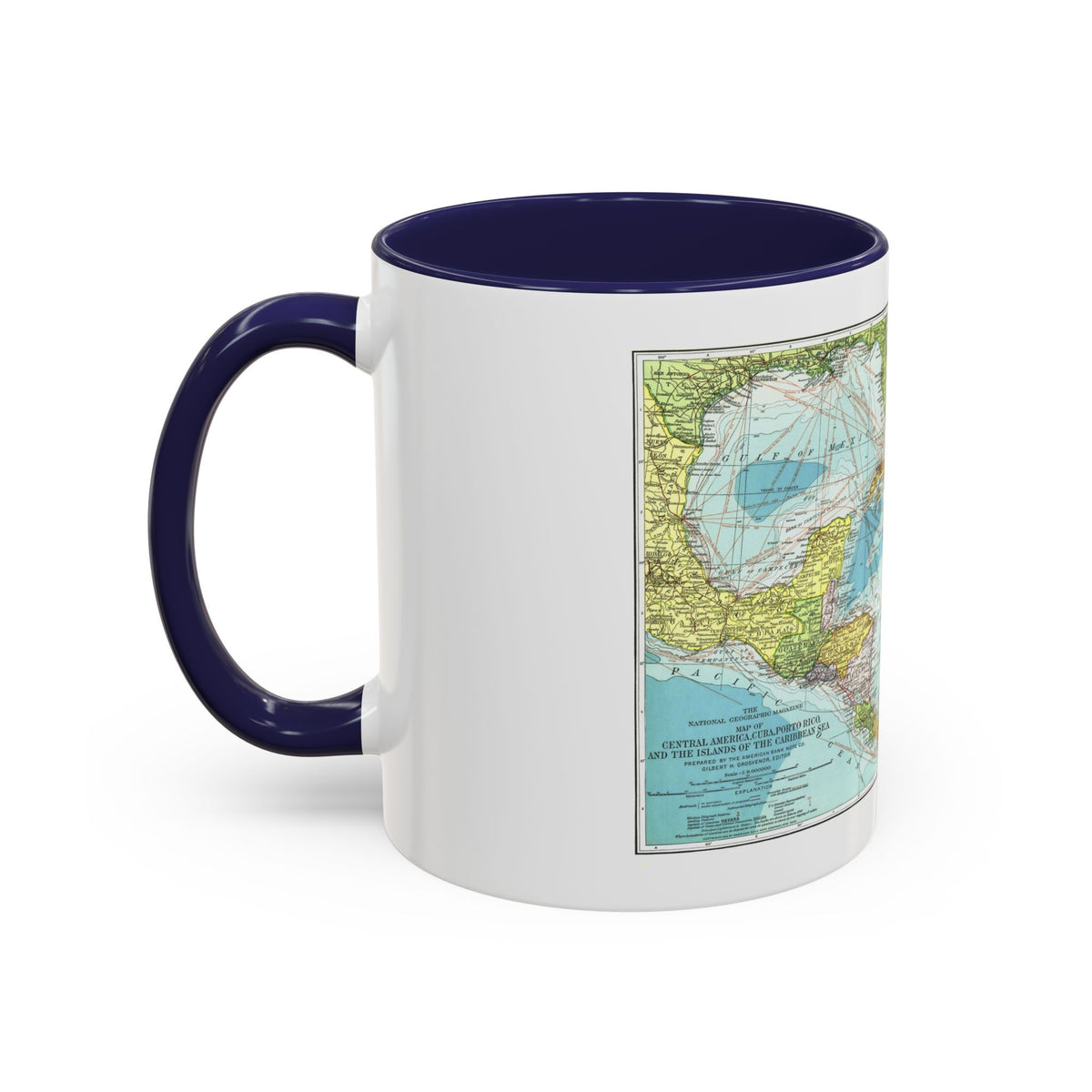 Central America (1913) (Map) Accent Coffee Mug