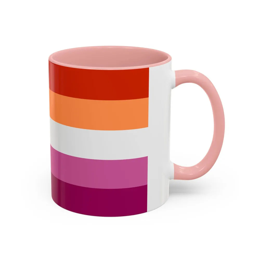 Lesbian 3 Pride Flag - Accent Coffee Mug-Go Mug Yourself