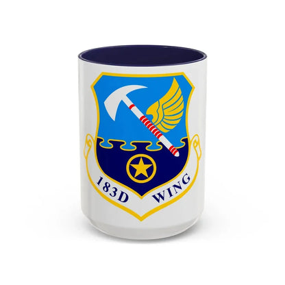 183d Wing emblem (U.S. Air Force) Accent Coffee Mug 15oz Navy - Go Mug Yourself