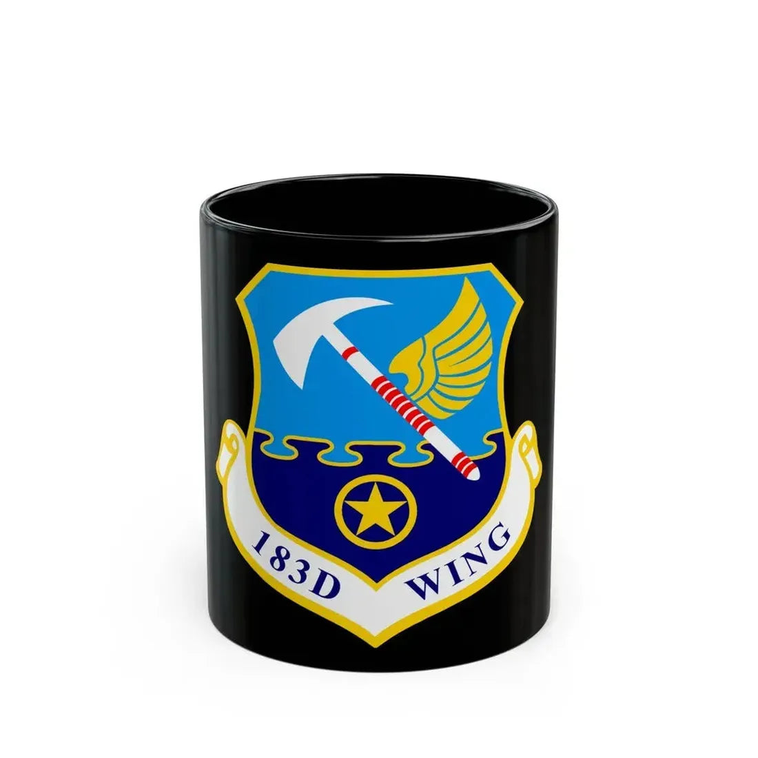 183d Wing emblem (U.S. Air Force) Black Coffee Mug 11oz - Go Mug Yourself