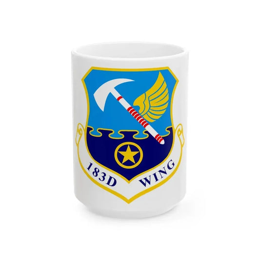 183d Wing emblem (U.S. Air Force) White Coffee Mug 15oz - Go Mug Yourself