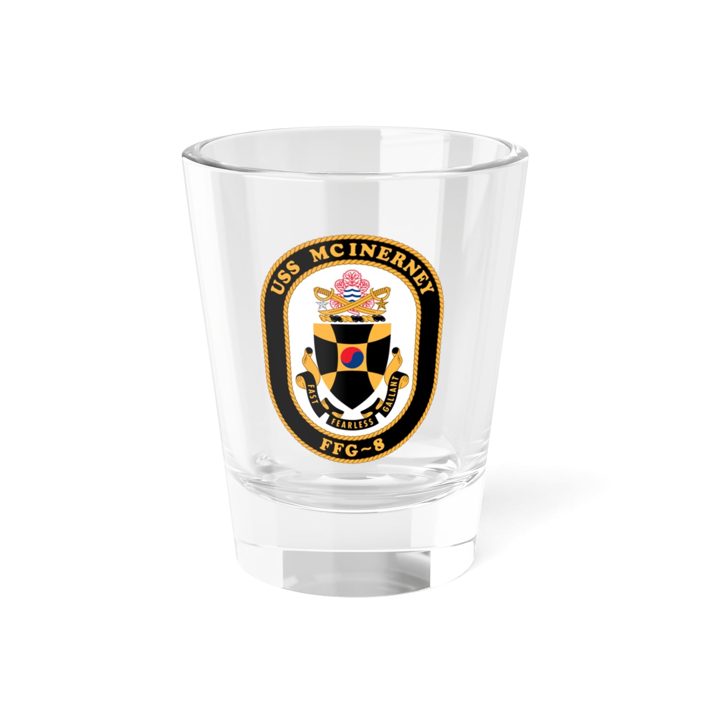 USS McInerney FFG 8 (U.S. Navy) Shot Glass 1.5oz