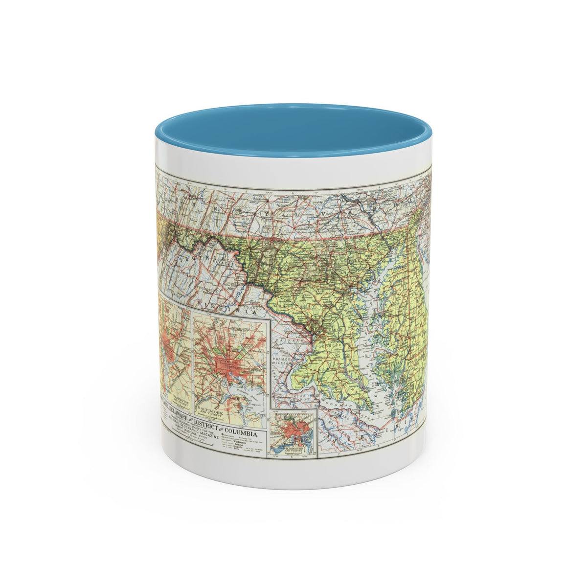 USA - Maryland, Delaware (1927) (Map) Accent Coffee Mug
