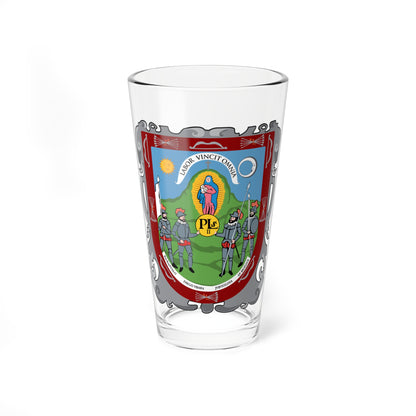 Coat of arms of Zacatecas (Costa Rica) (Coat of Arms) Pint Glass 16oz