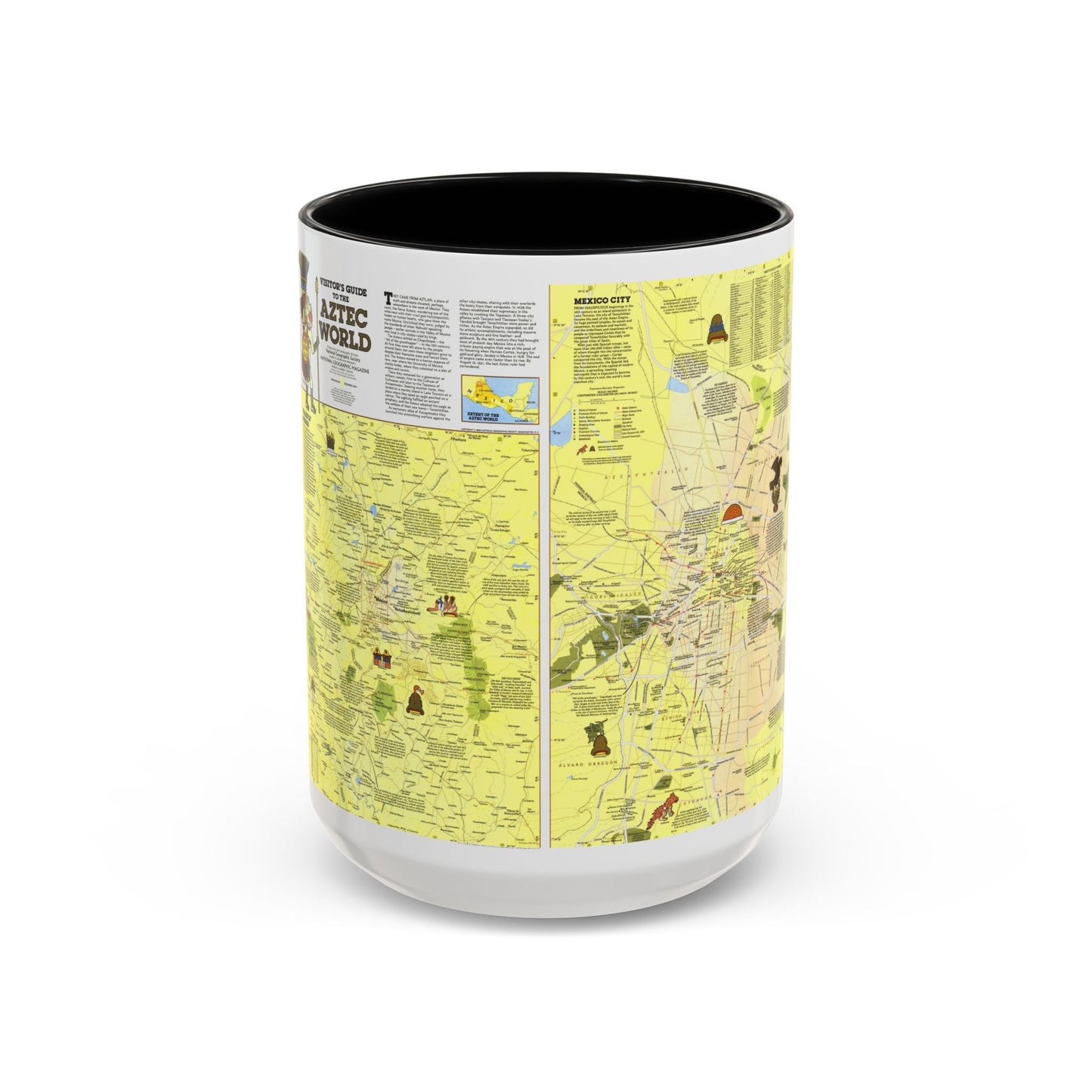 Central America - The Aztec World (1980) (Map) Accent Coffee Mug