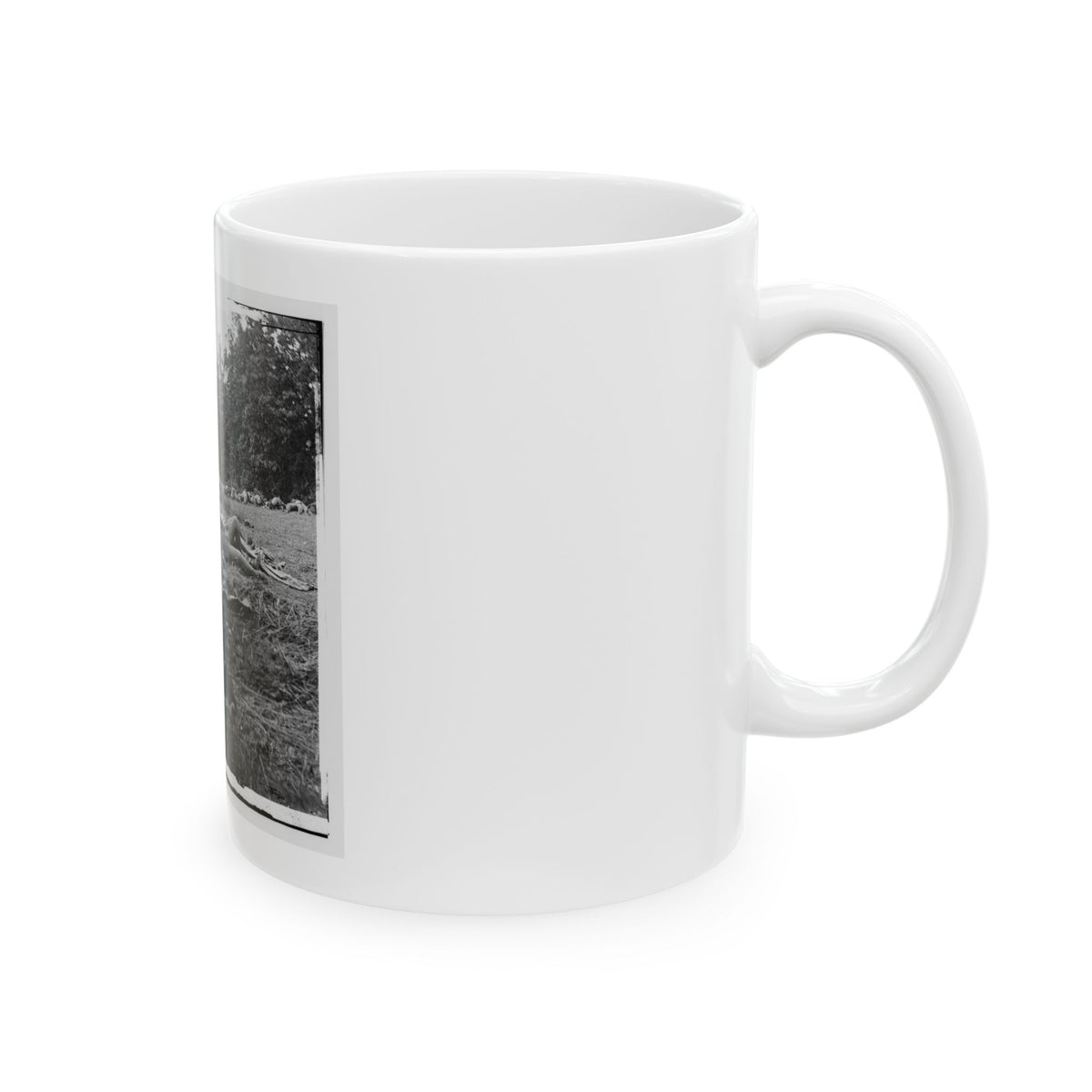 Gettysburg, Pa. Confederate Dead Gathered For Burial At The Edge Of The Rose Woods, July 5, 1863 (U.S. Civil War) White Coffee Mug