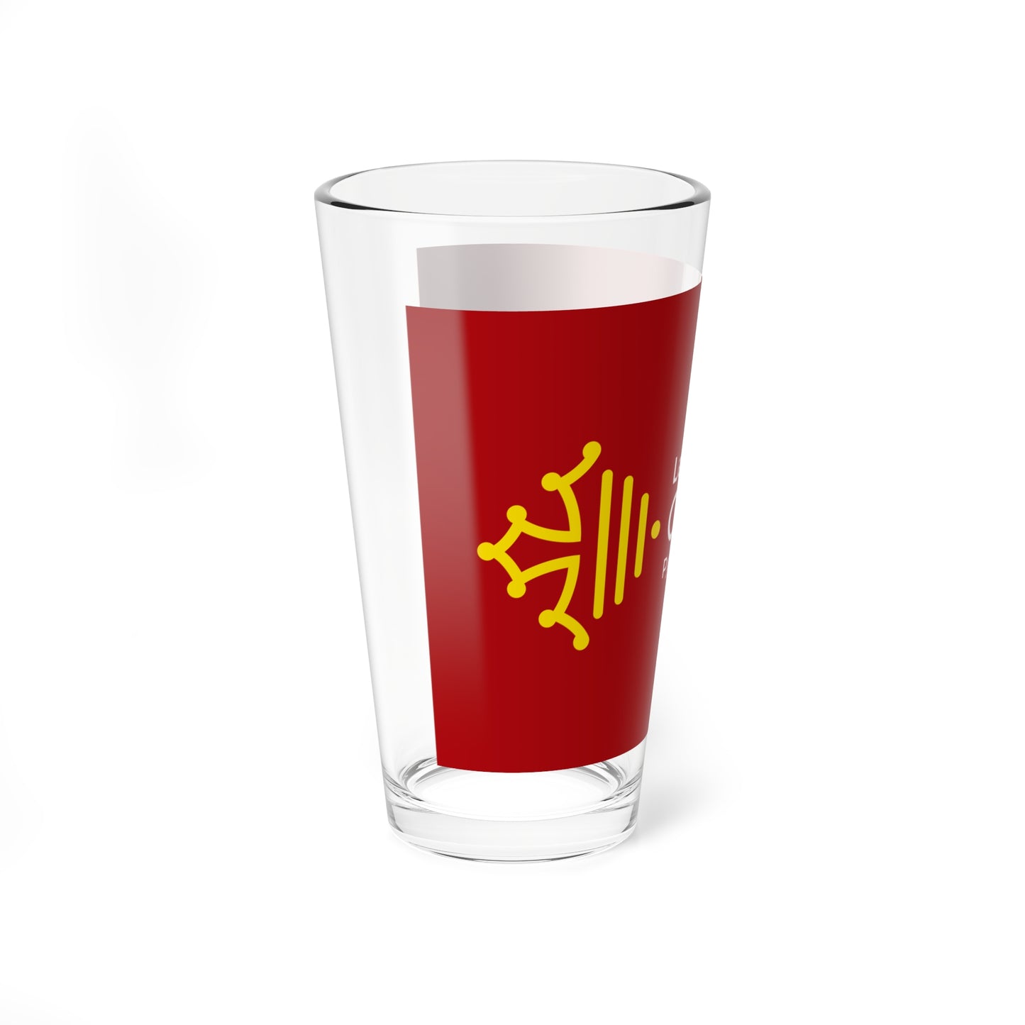 Flag of Region Occitanie Perpinya variation (France) Pint Glass 16oz