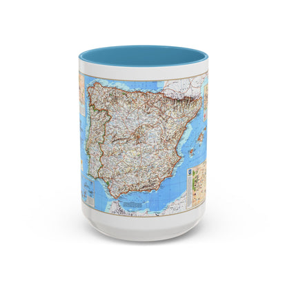 Spain and Portugal (1998) (Map) Accent Coffee Mug