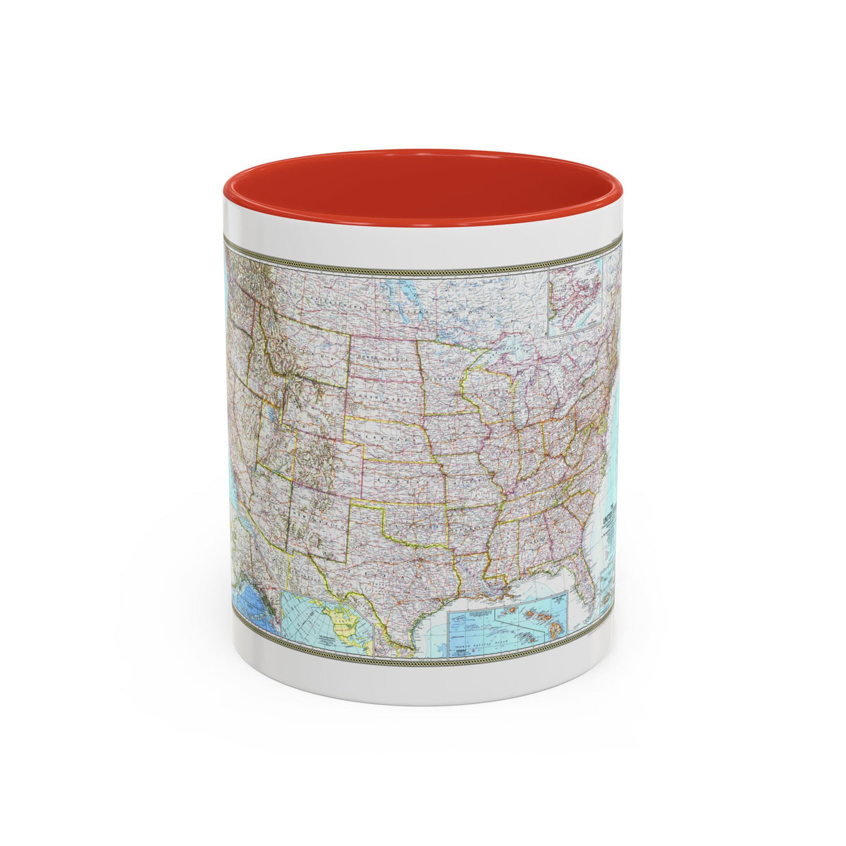 USA - The United States (1968) (Map) Accent Coffee Mug
