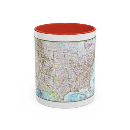 USA - The United States (1968) (Map) Accent Coffee Mug
