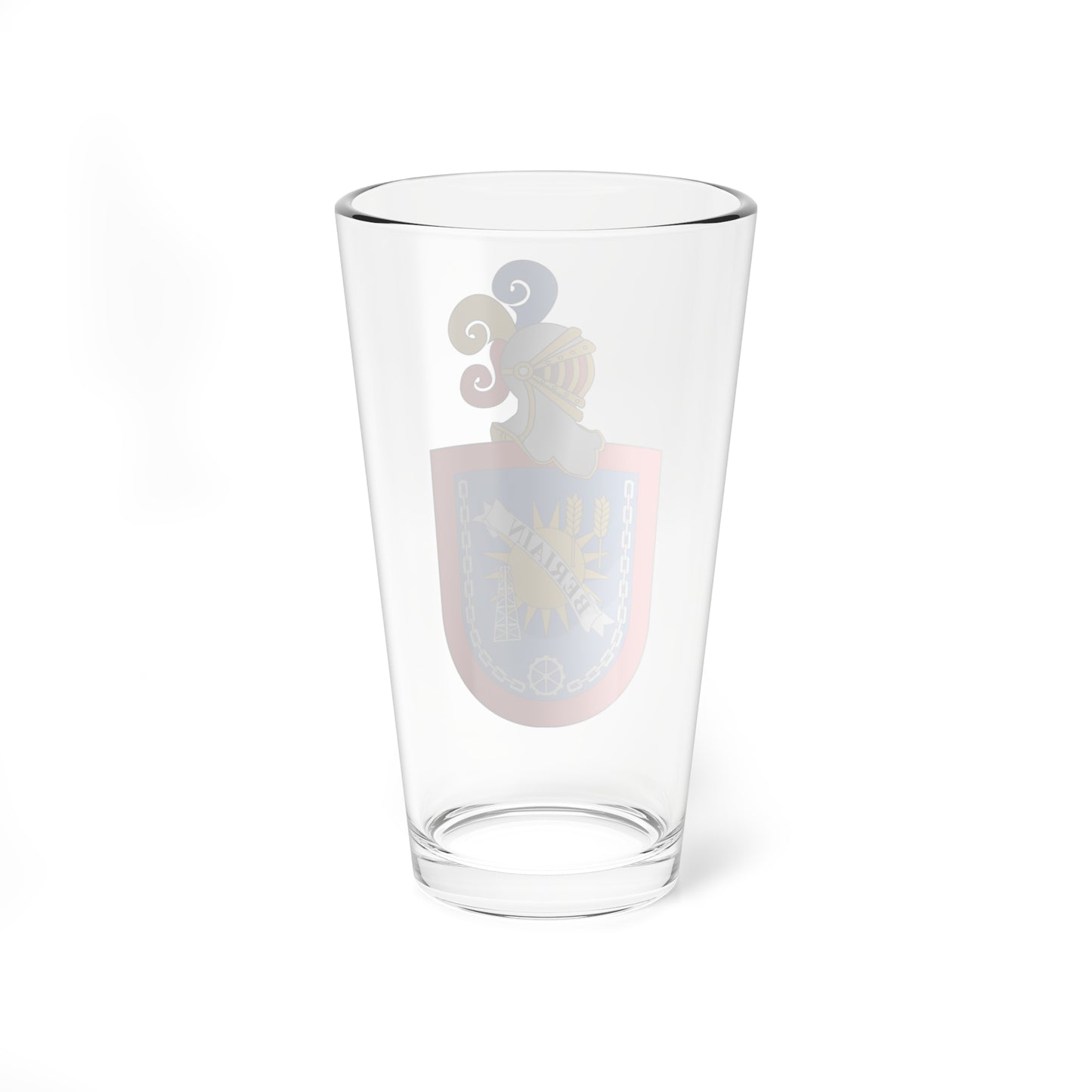 Escudo de Beriáin con casco (Spain) (Coat of Arms) Pint Glass 16oz