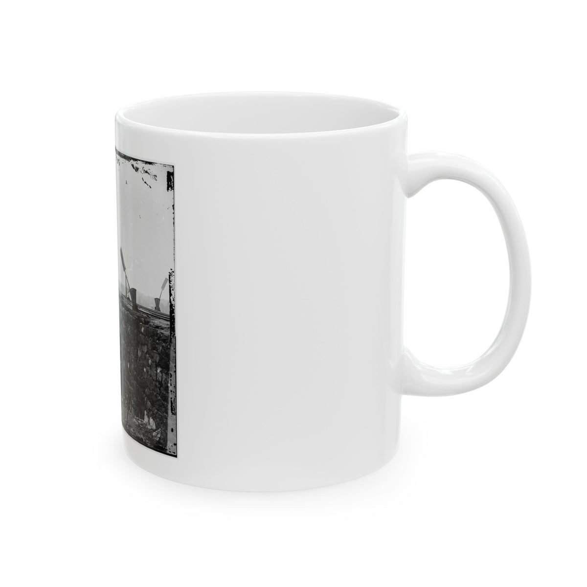 Richmond, Va. Ruins Of Richmond & Petersburg Railroad Bridge (U.S. Civil War) White Coffee Mug