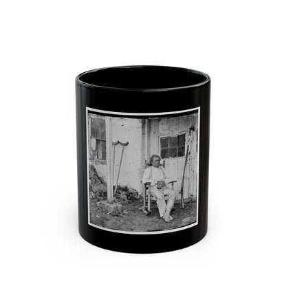 Gettysburg, Pa. John L. Burns, The  Old Hero Of Gettysburg,  With Gun And Crutches (U.S. Civil War) Black Coffee Mug