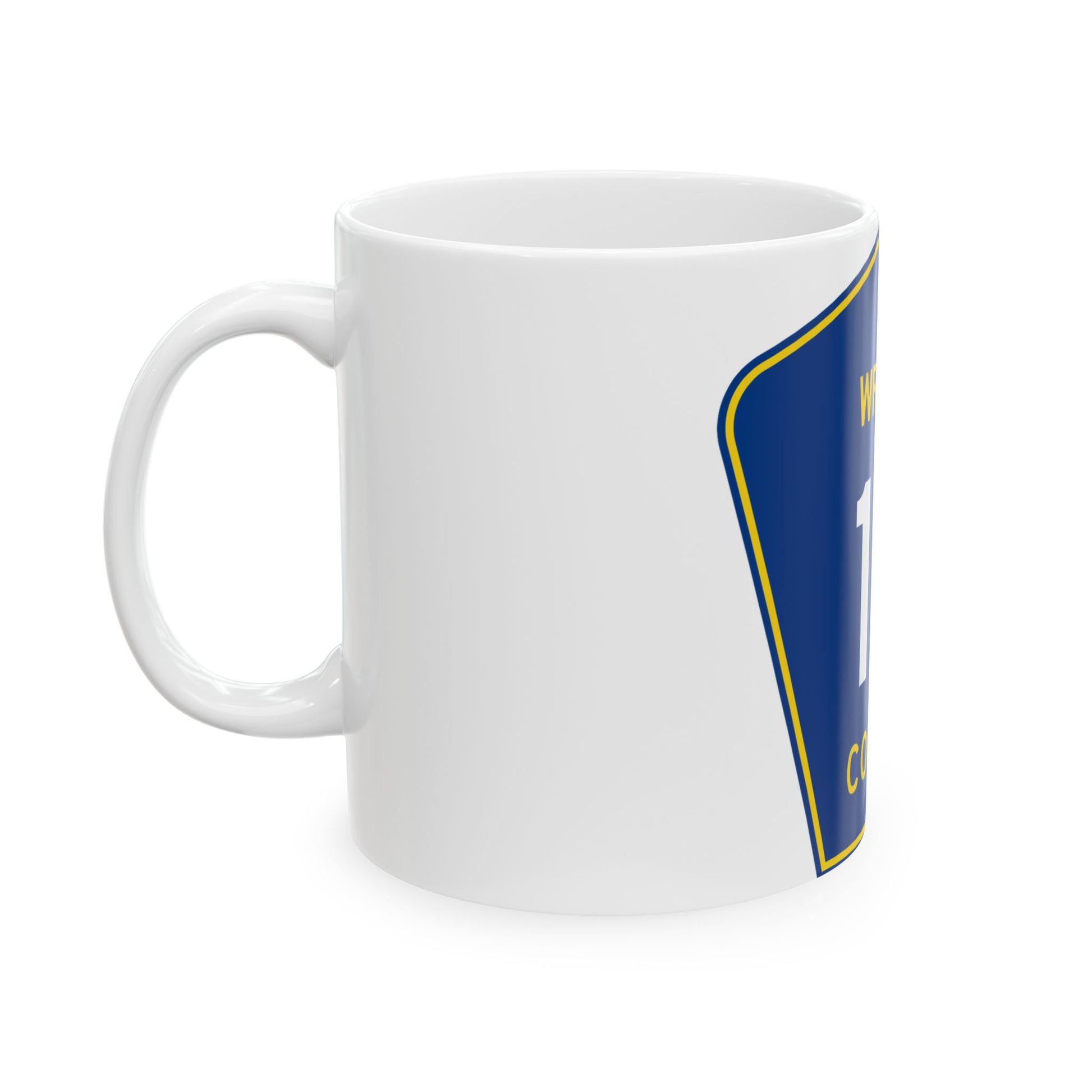 Wright County Route 18 (Minnesota) (Road Sign) White Coffee Mug-Go Mug Yourself