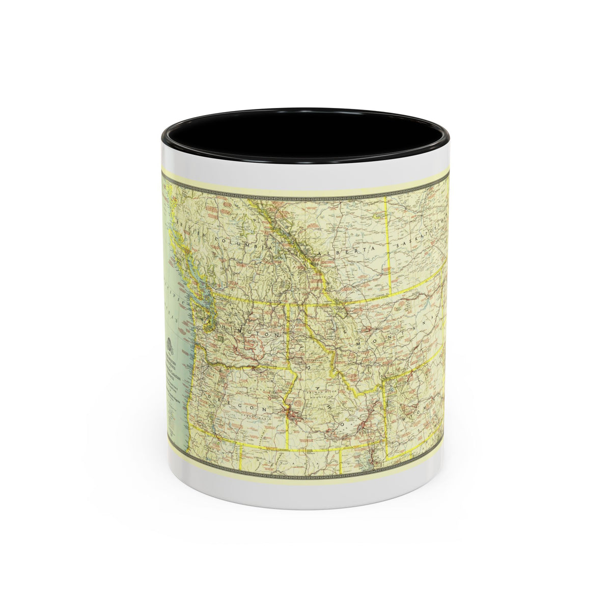 USA - Northwestern (1941) (Map) Accent Coffee Mug