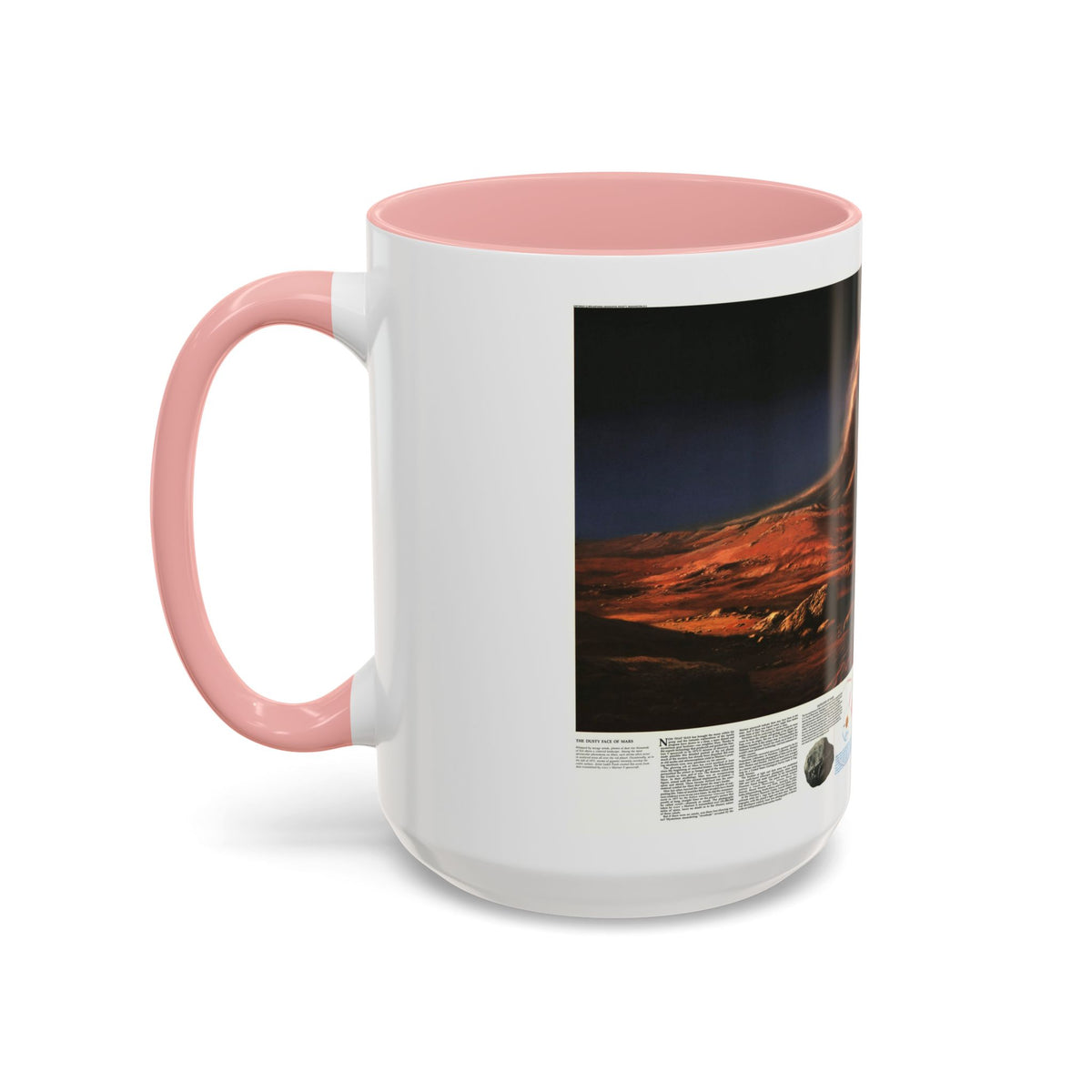 Space - MARS, Dusty Face of (1973) (Map) Accent Coffee Mug