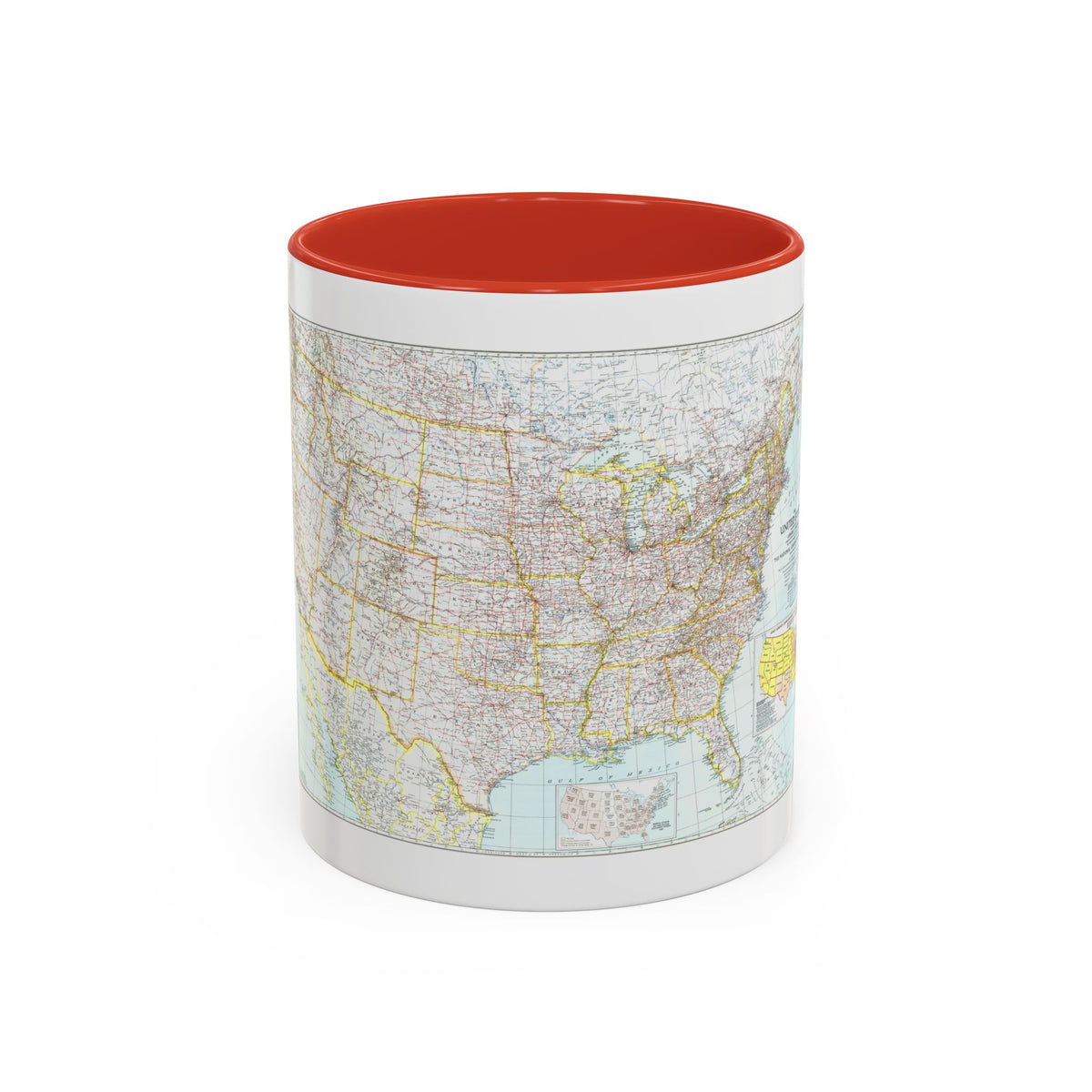 USA - The United States (1940) (Map) Accent Coffee Mug