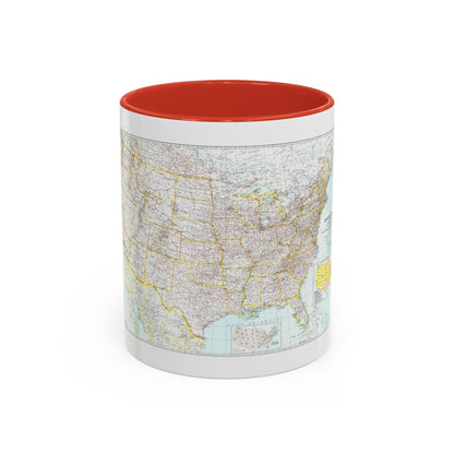 USA - The United States (1940) (Map) Accent Coffee Mug