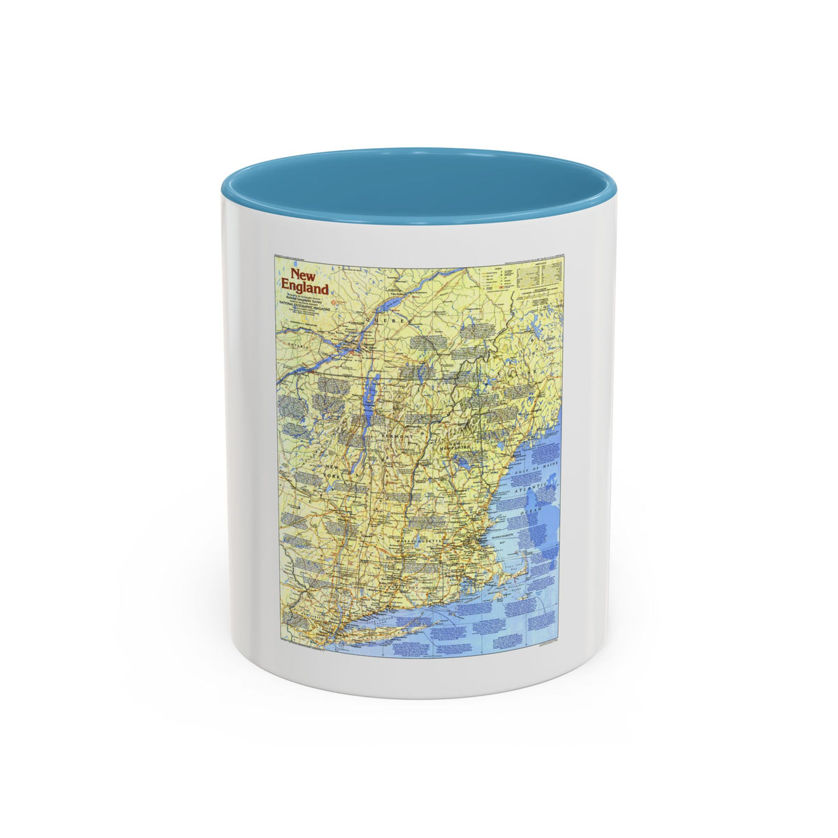 USA - New England 1 (1987) (Map) Accent Coffee Mug
