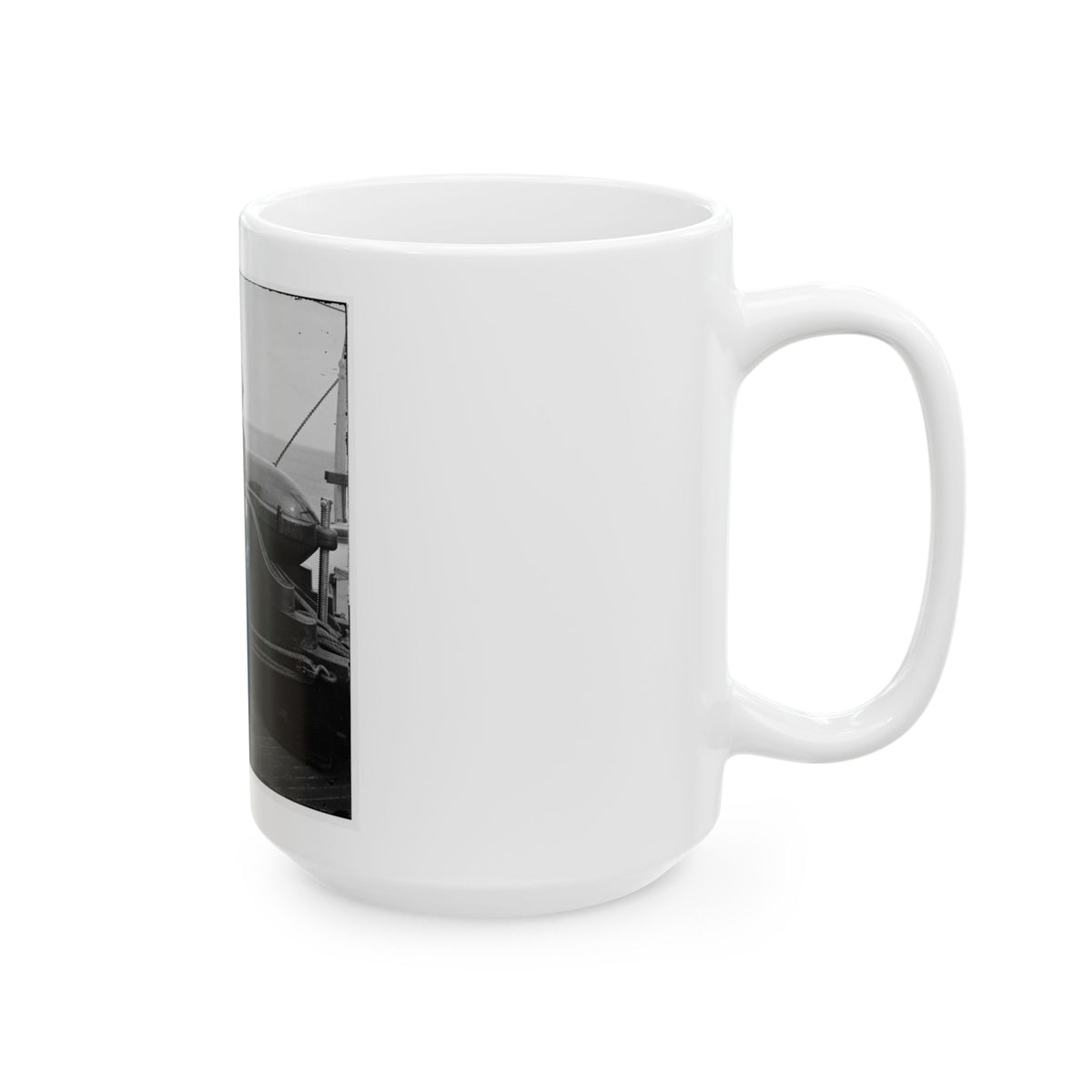 Charleston Harbor, S.C. Rear Admiral John A. Dahlgren Standing By A Dahlgren Gun On Deck Of U.S.S. Pawnee (U.S. Civil War) White Coffee Mug