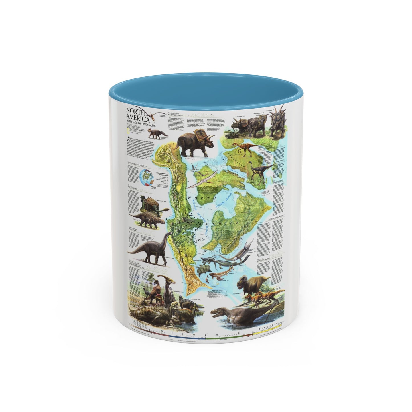 North America - Age of Dinosaurs (1993) (Map) Accent Coffee Mug