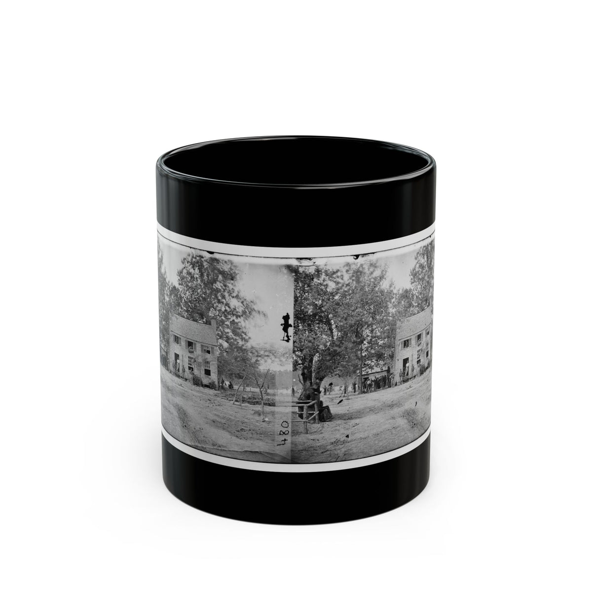Fair Oaks, Va. Frame House Used As A Hospital By Gen Joseph Hooker's Division (U.S. Civil War) Black Coffee Mug