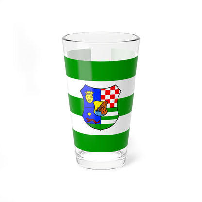 Flag of Zagreb County Croatia - Pint Glass 16oz
