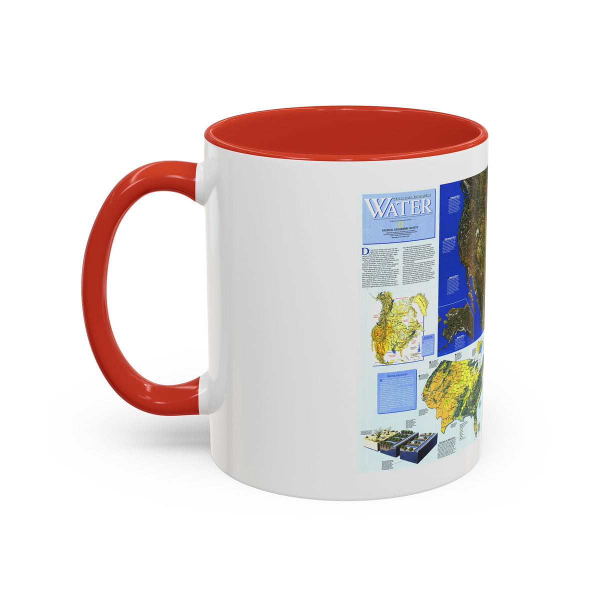 North America - Water- Precious Resource (1993) (Map) Accent Coffee Mug