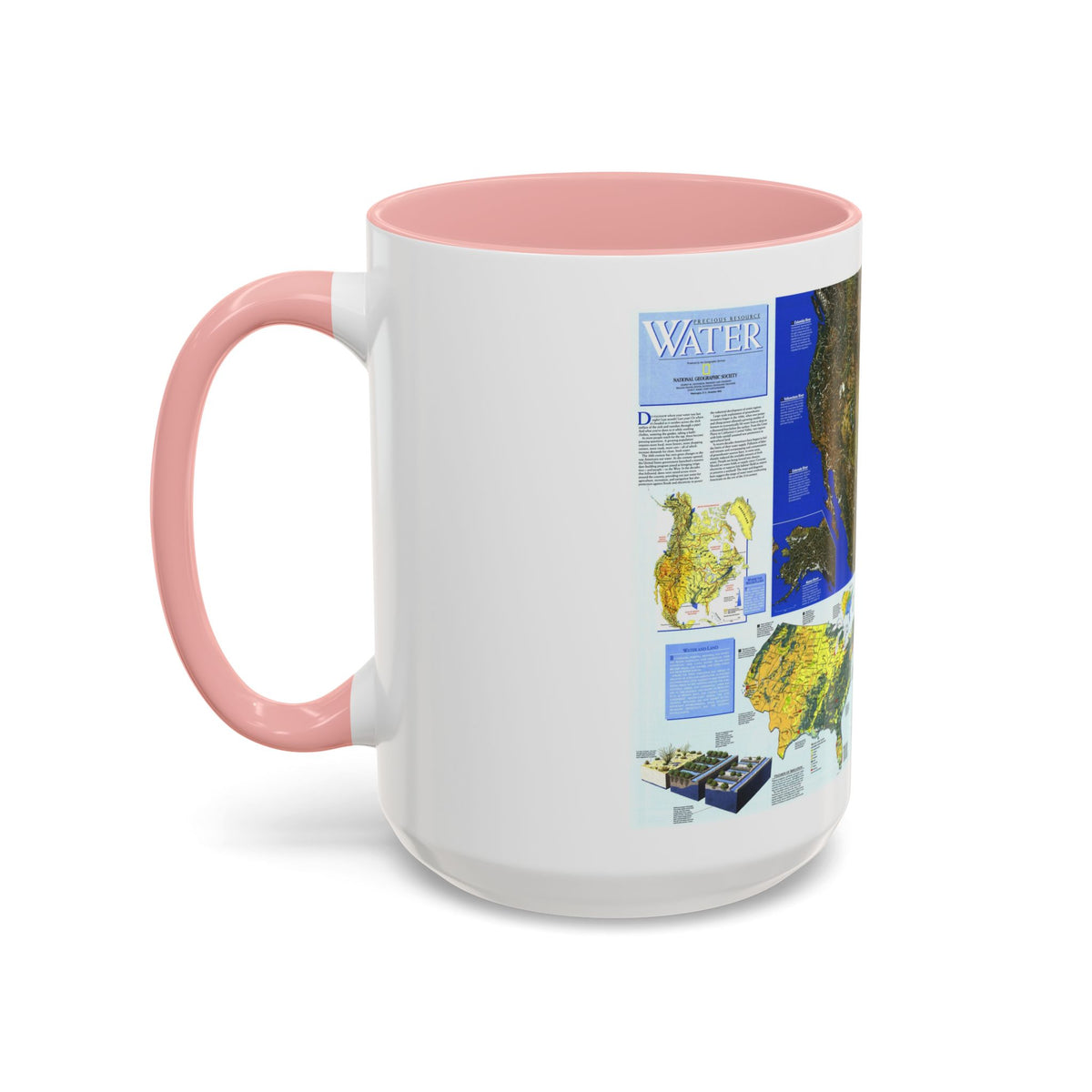 North America - Water- Precious Resource (1993) (Map) Accent Coffee Mug
