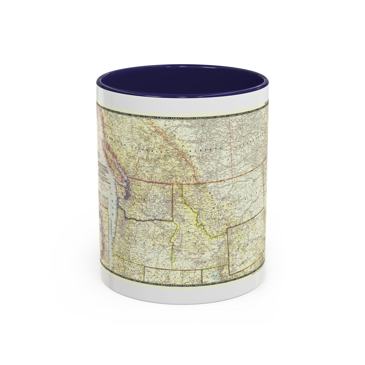 USA - Northwestern (1950) (Map) Accent Coffee Mug