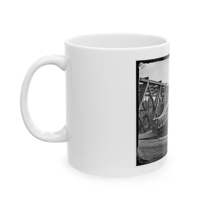 Washington, D.C. Chain Bridge Over The Potomac; Chesapeake And Ohio Canal In Foreground (U.S. Civil War) White Coffee Mug