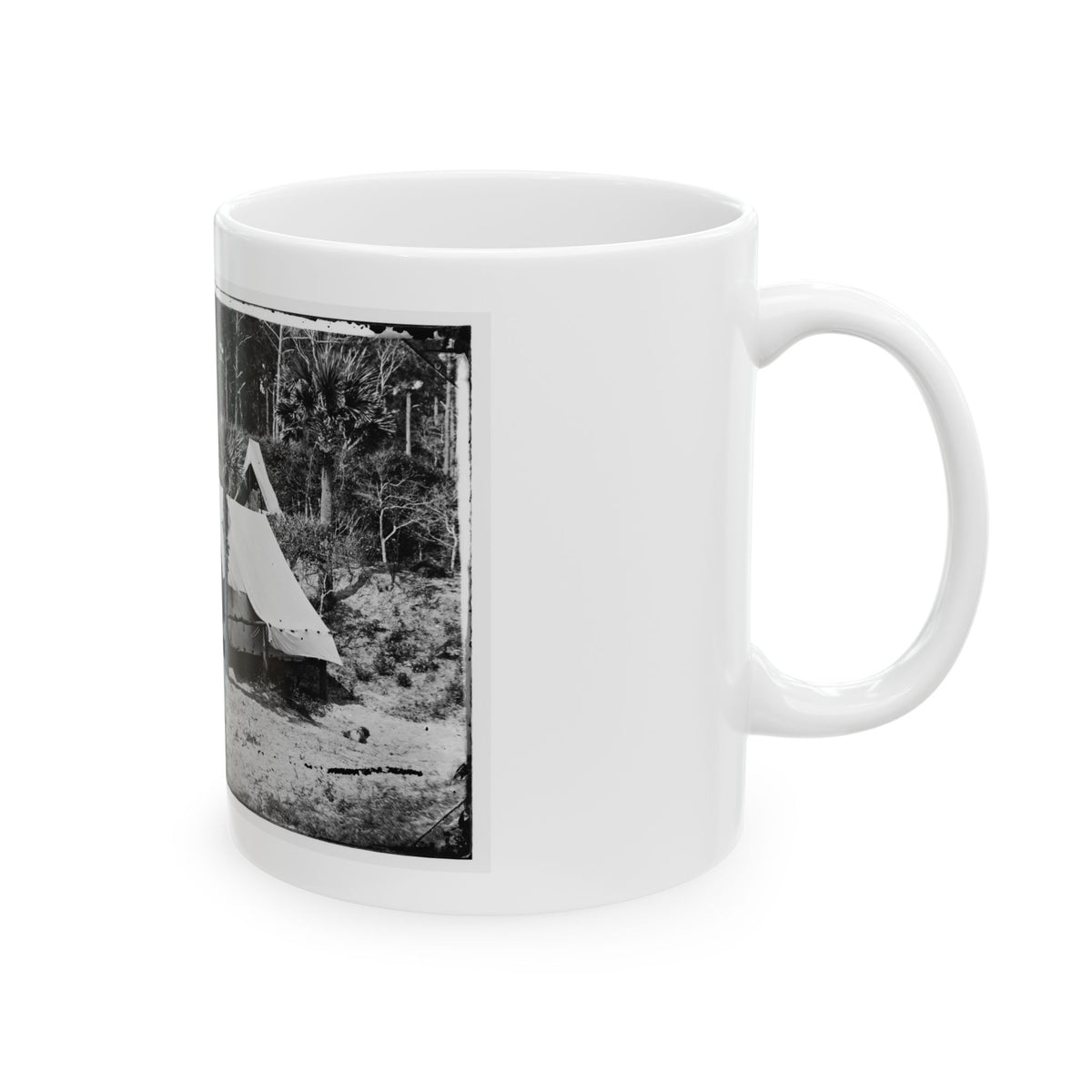 Morris Island, South Carolina. General Quincy A. Gillmore In Front Of His Tent 001 (U.S. Civil War) White Coffee Mug