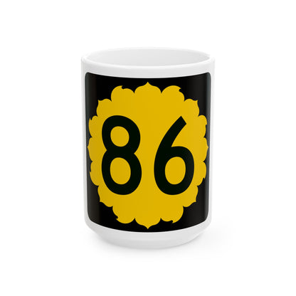 K-86 (Kansas) (Road Sign) White Coffee Mug