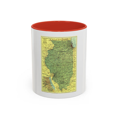 USA - Illinois (1931) (Map) Accent Coffee Mug