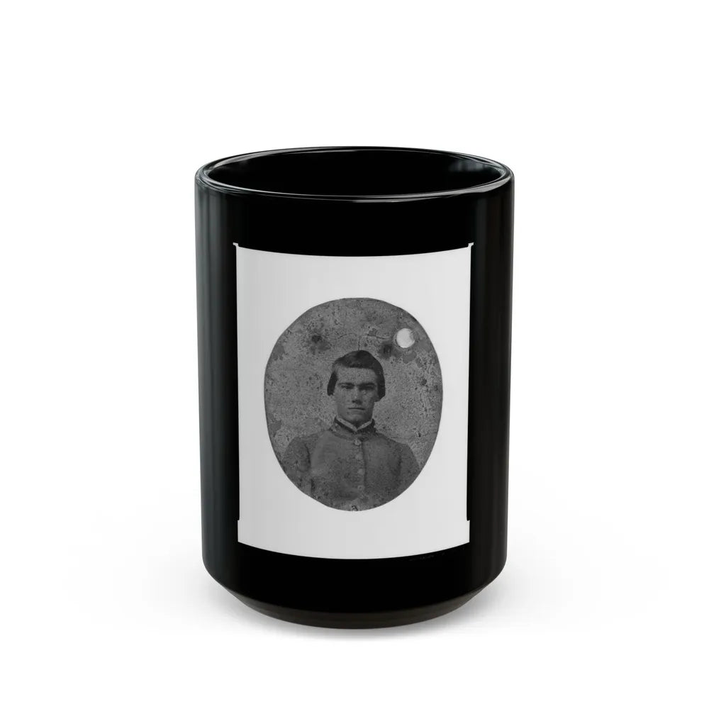 Portrait Of Pvt. Bentley Weston, Bugler, Company A, 7th South Carolina Cavalry, C.S.A. (U.S. Civil War) Black Coffee Mug-15oz-Go Mug Yourself