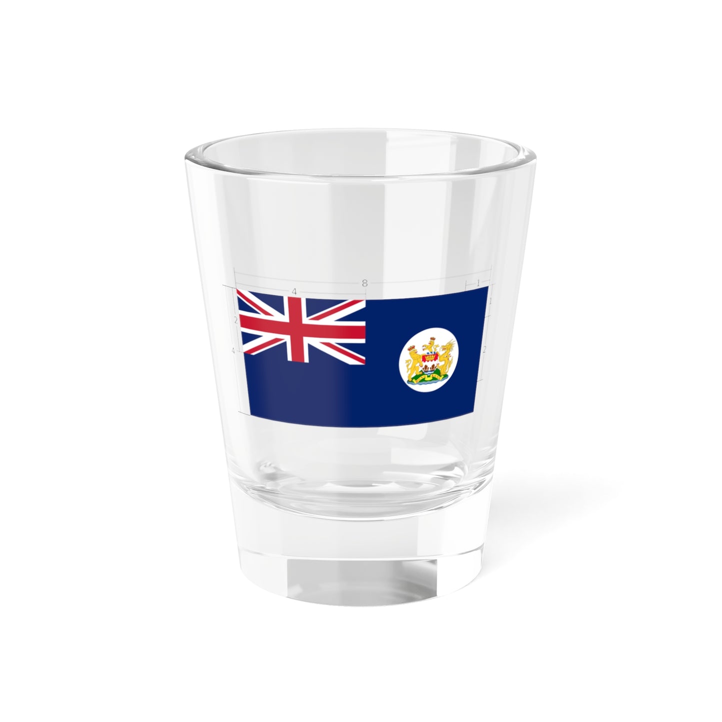 Flag of Hong Kong 1959 Construction (China) Shot Glass 1.5oz
