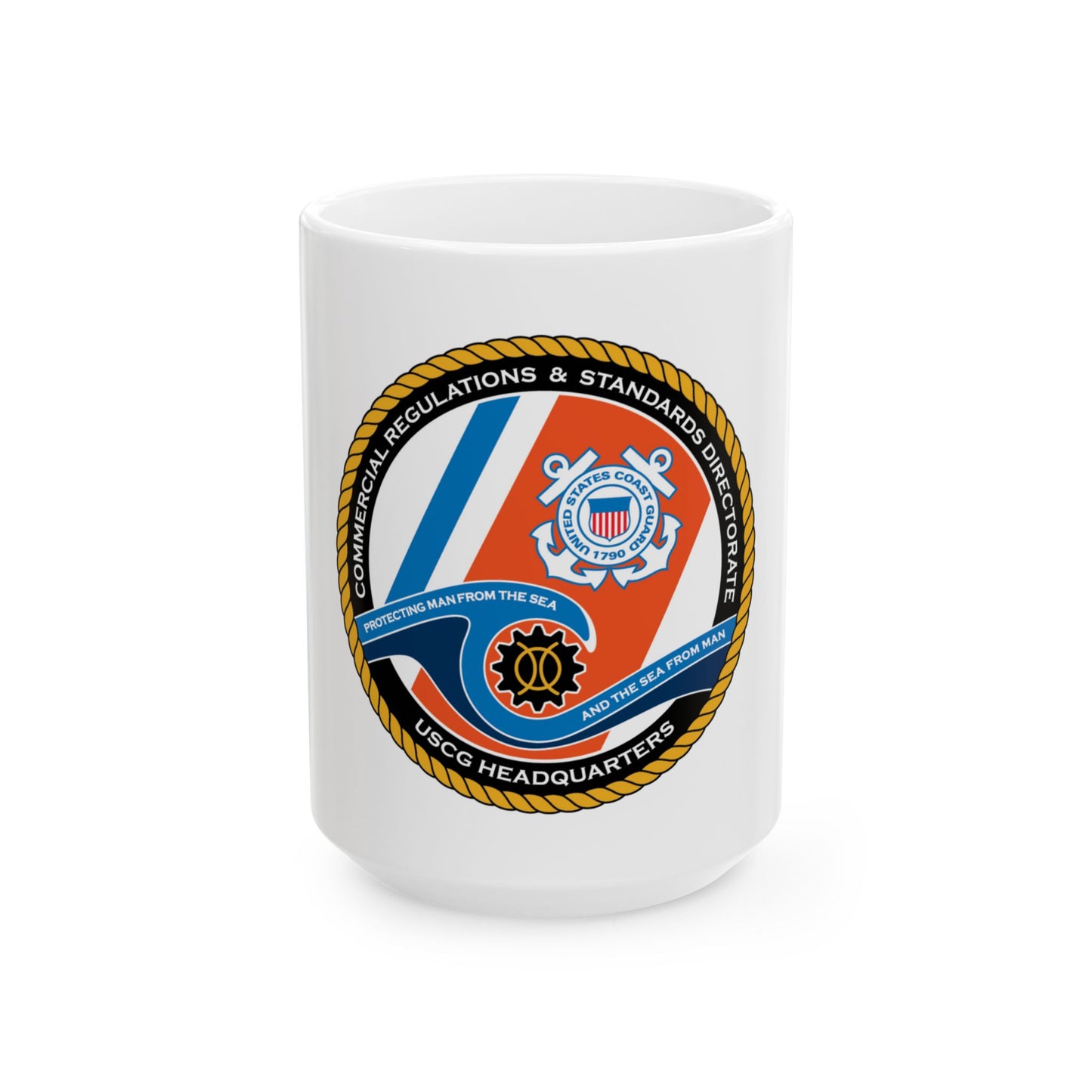 USCG HQ CG ENG 1 Comm Reg Stnd Dlr (U.S. Coast Guard) White Coffee Mug
