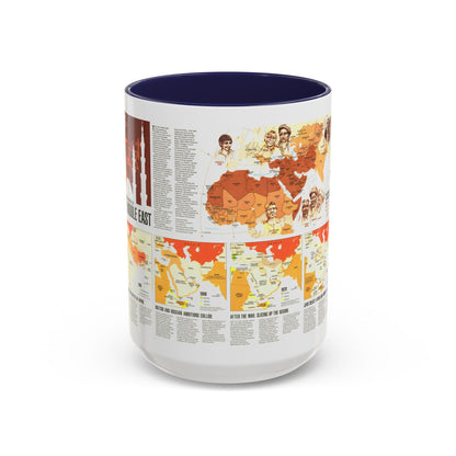 Middle East - Two Centuries of Conflict (1980) (Map) Accent Coffee Mug