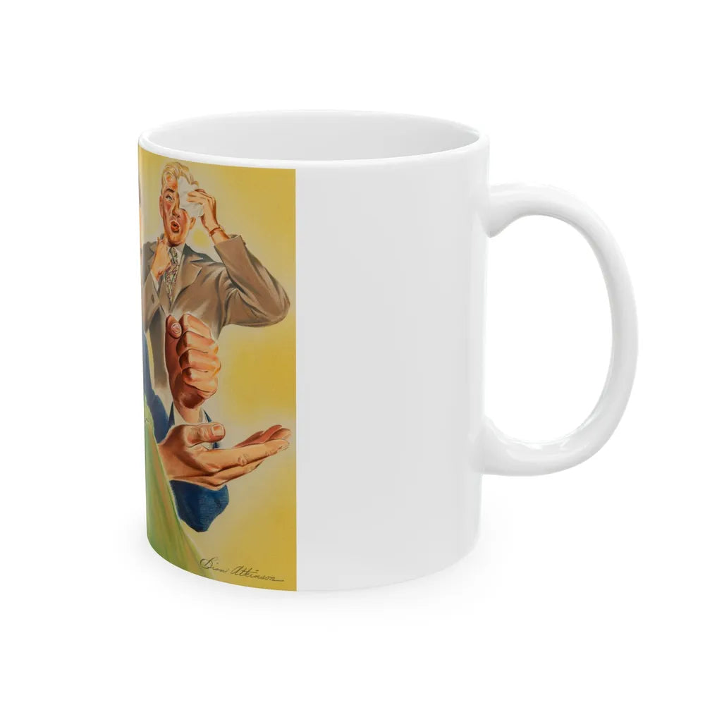 Disapproving Father, advertisement - White Coffee Mug-Go Mug Yourself