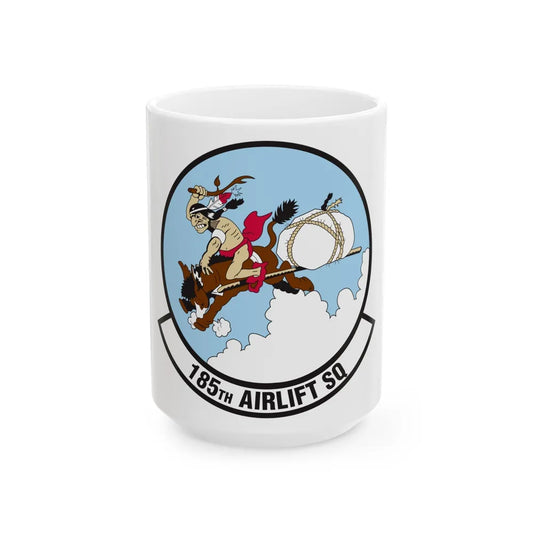 185 Airlift Squadron (U.S. Air Force) White Coffee Mug-15oz-Go Mug Yourself