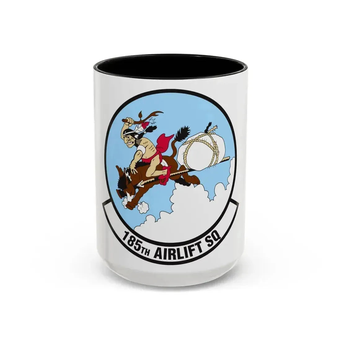 185 Airlift Squadron (U.S. Air Force) Accent Coffee Mug 15oz Black - Go Mug Yourself