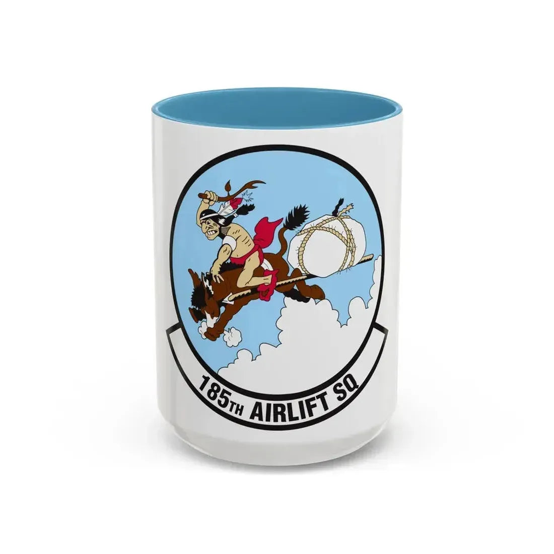 185 Airlift Squadron (U.S. Air Force) Accent Coffee Mug 15oz Light Blue - Go Mug Yourself
