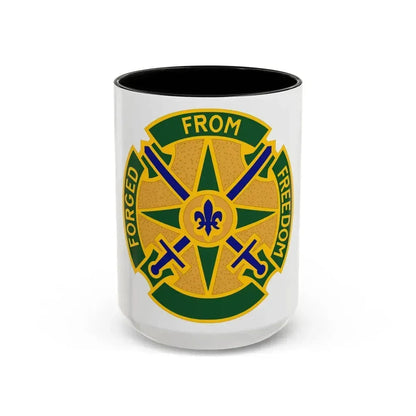 185 Military Police Battalion (U.S. Army) Accent Coffee Mug 15oz Black - Go Mug Yourself