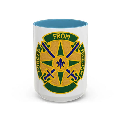 185 Military Police Battalion (U.S. Army) Accent Coffee Mug 15oz Light Blue - Go Mug Yourself