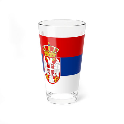 State Flag of Serbia (Serbia) Pint Glass 16oz