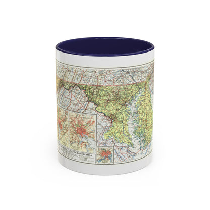 USA - Maryland, Delaware (1927) (Map) Accent Coffee Mug