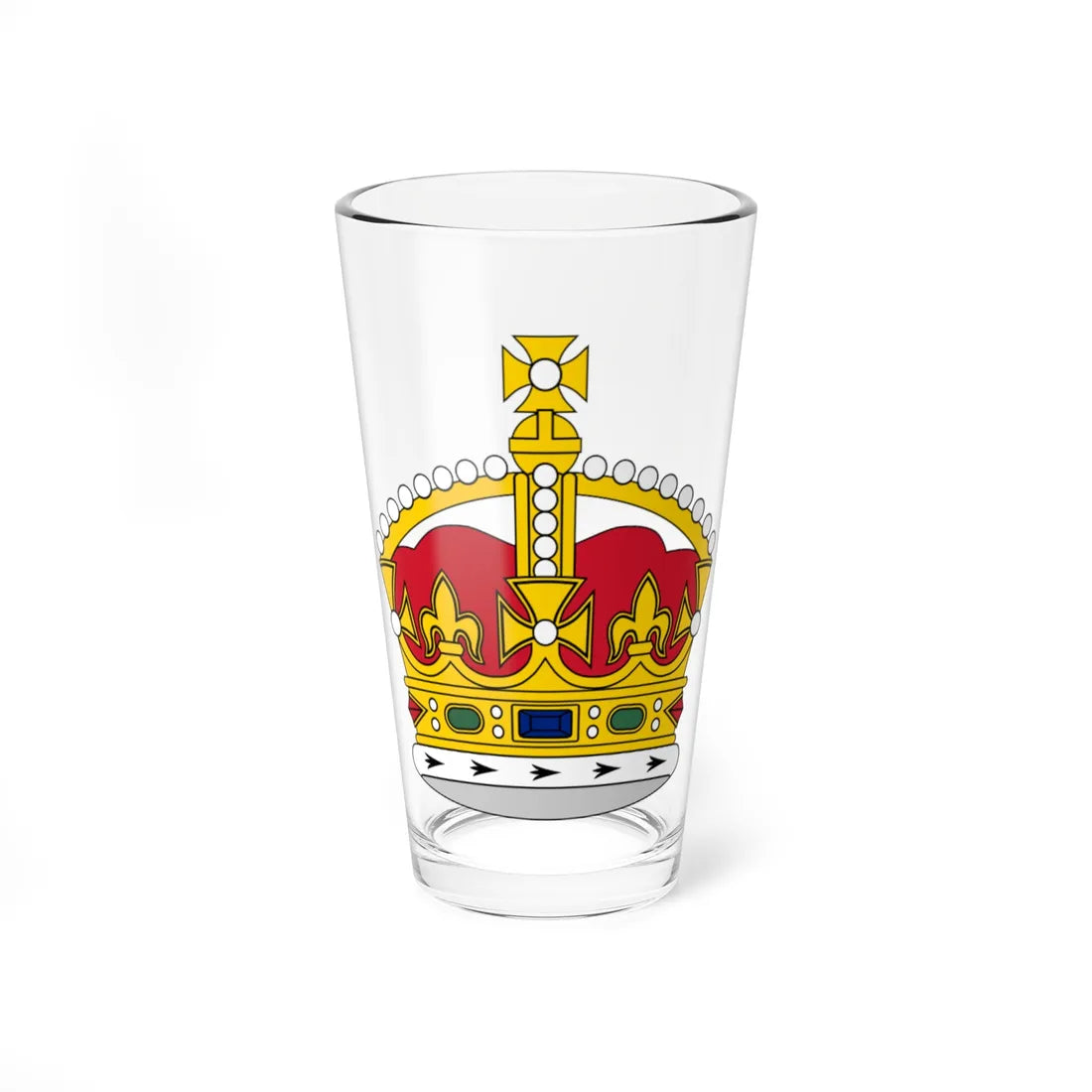 1860s pattern Tudor Crown 3D (United Kingdom) (Coat of Arms) Pint Glass 16oz 16oz - Go Mug Yourself