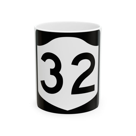 NY-32 (New York) (Road Sign) White Coffee Mug
