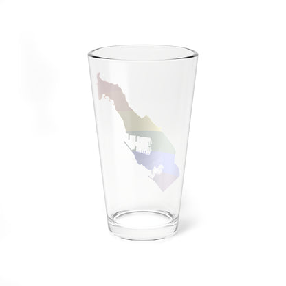 LGBT flag map of Monaco (Monaco) Pint Glass 16oz